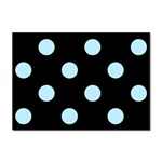 Polka Dots - Light Blue on Black Sticker A4 (10 pack)