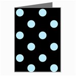 Polka Dots - Light Blue on Black Greeting Card