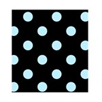 Polka Dots - Light Blue on Black Greeting Card 4.5  x 6 