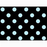 Polka Dots - Light Blue on Black 5  x 7  Photo Cards