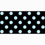 Polka Dots - Light Blue on Black 4  x 8  Photo Cards