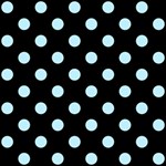 Polka Dots - Light Blue on Black ScrapBook Page 12  x 12 