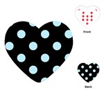 Polka Dots - Light Blue on Black Playing Cards (Heart)