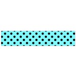 Polka Dots - Black on Electric Blue Flano Scarf (Small)