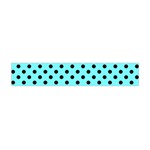 Polka Dots - Black on Electric Blue Flano Scarf (Mini)