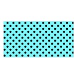 Polka Dots - Black on Electric Blue Satin Shawl