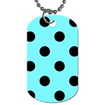 Polka Dots - Black on Electric Blue Dog Tag (Two Sides)