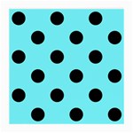 Polka Dots - Black on Electric Blue Medium Glasses Cloth (2 Sides)