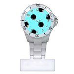 Polka Dots - Black on Electric Blue Nurses Watch