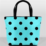Polka Dots - Black on Electric Blue Bucket Bag