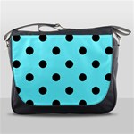 Polka Dots - Black on Electric Blue Messenger Bag