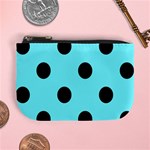 Polka Dots - Black on Electric Blue Mini Coin Purse