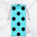 Polka Dots - Black on Electric Blue Jewelry Bag
