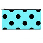 Polka Dots - Black on Electric Blue Pencil Case