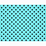 Polka Dots - Black on Electric Blue Collage 11  x 14 