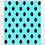 Polka Dots - Black on Electric Blue Canvas 8  x 10 