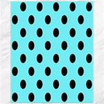 Polka Dots - Black on Electric Blue Canvas 11  x 14 