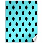 Polka Dots - Black on Electric Blue Canvas 18  x 24 