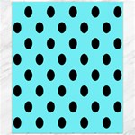 Polka Dots - Black on Electric Blue Canvas 20  x 24 