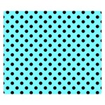 Polka Dots - Black on Electric Blue Double Sided Flano Blanket (Small)