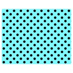 Polka Dots - Black on Electric Blue Double Sided Flano Blanket (Medium)