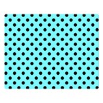 Polka Dots - Black on Electric Blue Double Sided Flano Blanket (Large)