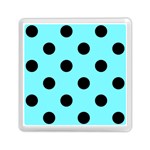 Polka Dots - Black on Electric Blue Memory Card Reader with Storage (Square)