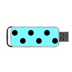Polka Dots - Black on Electric Blue Portable USB Flash (Two Sides)