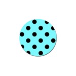 Polka Dots - Black on Electric Blue Golf Ball Marker (10 pack)