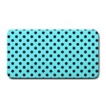 Polka Dots - Black on Electric Blue Medium Bar Mat