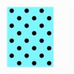 Polka Dots - Black on Electric Blue Small Garden Flag (Two Sides)