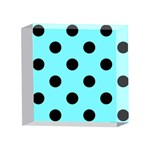 Polka Dots - Black on Electric Blue 4 x 4  Acrylic Photo Block