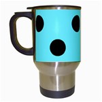 Polka Dots - Black on Electric Blue Travel Mug (Black)