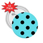 Polka Dots - Black on Electric Blue 2.25  Button (10 pack)