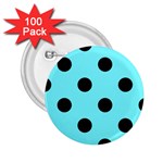 Polka Dots - Black on Electric Blue 2.25  Button (100 pack)