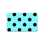 Polka Dots - Black on Electric Blue Magnet (Name Card)