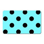 Polka Dots - Black on Electric Blue Magnet (Rectangular)