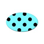 Polka Dots - Black on Electric Blue Sticker (Oval)