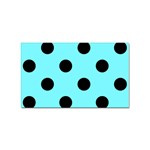 Polka Dots - Black on Electric Blue Sticker (Rectangular)