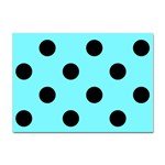 Polka Dots - Black on Electric Blue Sticker A4 (10 pack)
