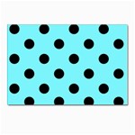 Polka Dots - Black on Electric Blue Postcard 4  x 6 