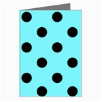 Polka Dots - Black on Electric Blue Greeting Cards (Pkg of 8)