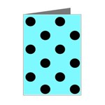 Polka Dots - Black on Electric Blue Mini Greeting Card