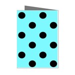 Polka Dots - Black on Electric Blue Mini Greeting Cards (Pkg of 8)