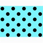 Polka Dots - Black on Electric Blue 5  x 7  Photo Cards