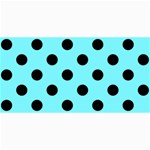 Polka Dots - Black on Electric Blue 4  x 8  Photo Cards