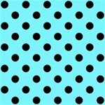 Polka Dots - Black on Electric Blue ScrapBook Page 8  x 8 