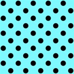 Polka Dots - Black on Electric Blue ScrapBook Page 12  x 12 