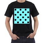 Polka Dots - Black on Electric Blue Men s T-Shirt (Black)