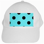 Polka Dots - Black on Electric Blue Black Cap